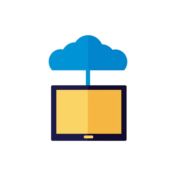 Cloud computing with tablet flat style — Stock Vector