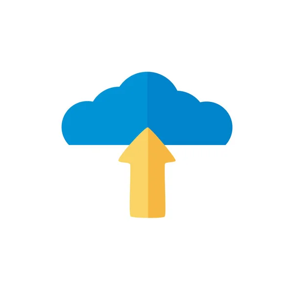 Cloud Computing mit flachem Pfeil-Upload — Stockvektor