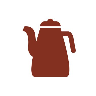 Çaydanlıkta kahve. Siluet tarzı ikon.