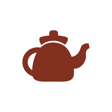 Çaydanlıkta kahve. Siluet tarzı ikon.