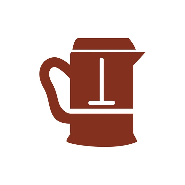 Café hervidor de agua silueta estilo icono — Archivo Imágenes Vectoriales