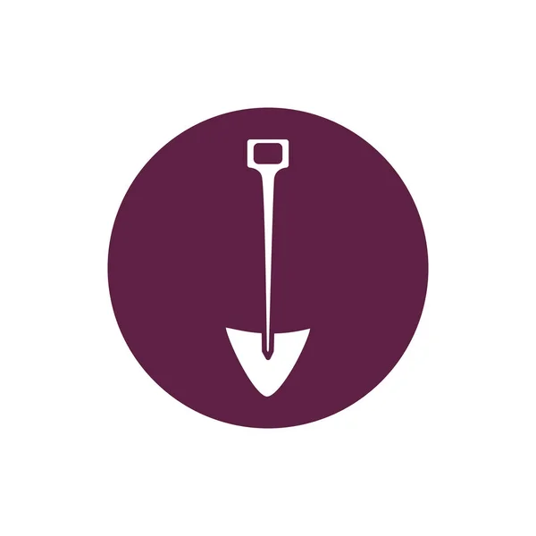 Shovel farm tool block style icon — Stock Vector