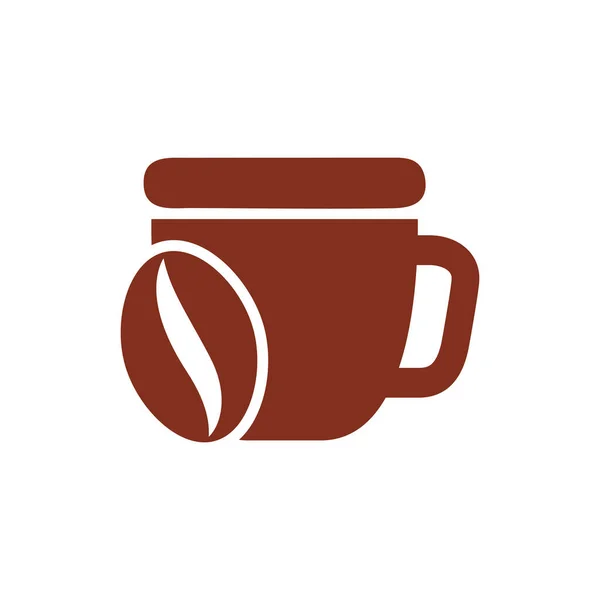 Coffee cup drink with grains seeds silhouette style icon — ストックベクタ