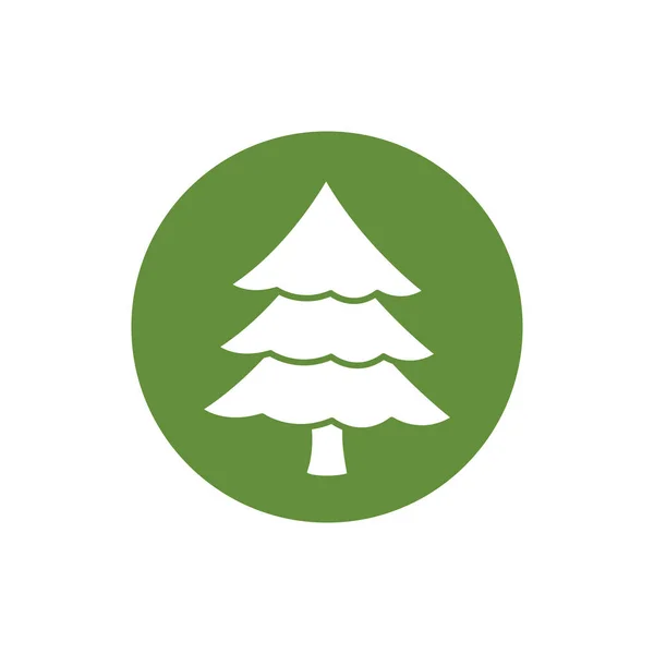 Pine tree plant nature block style icon — Stock Vector