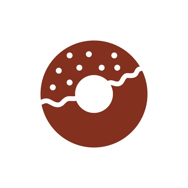 Икона в стиле силуэта сладкого пончика — стоковый вектор