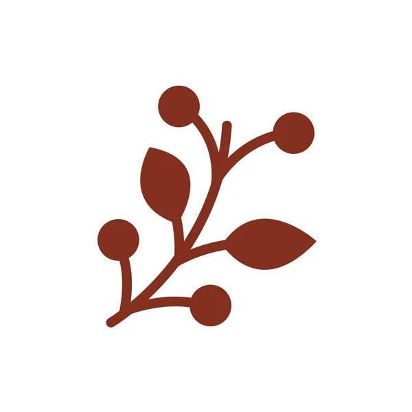 Kaffeplante med frø silhuet stil ikon – Stock-vektor