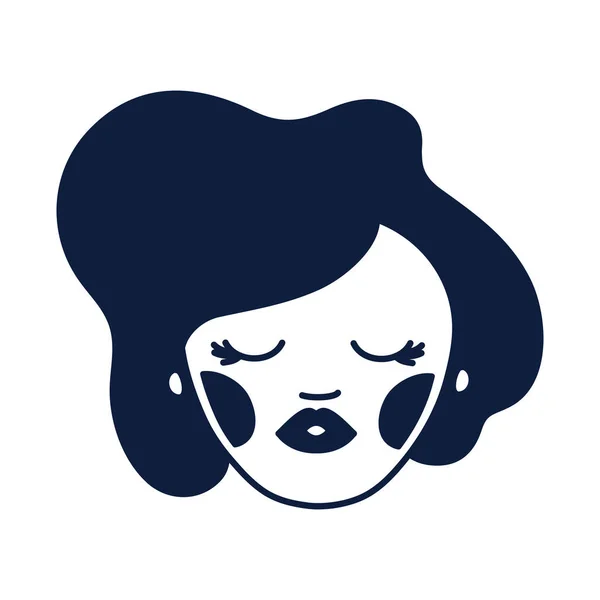 Karakter avatar kepala wanita muda - Stok Vektor