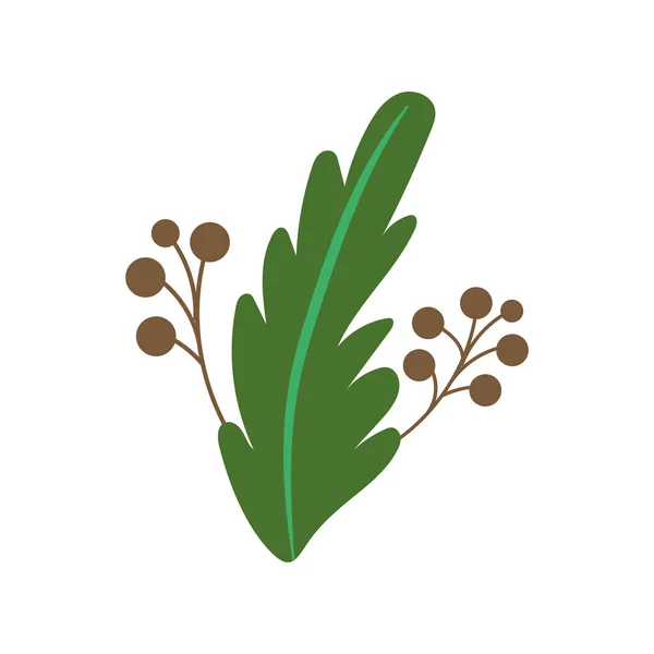 Écologie feuille plante isolé icône — Image vectorielle