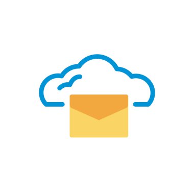 cloud computing with envelope lineal color style