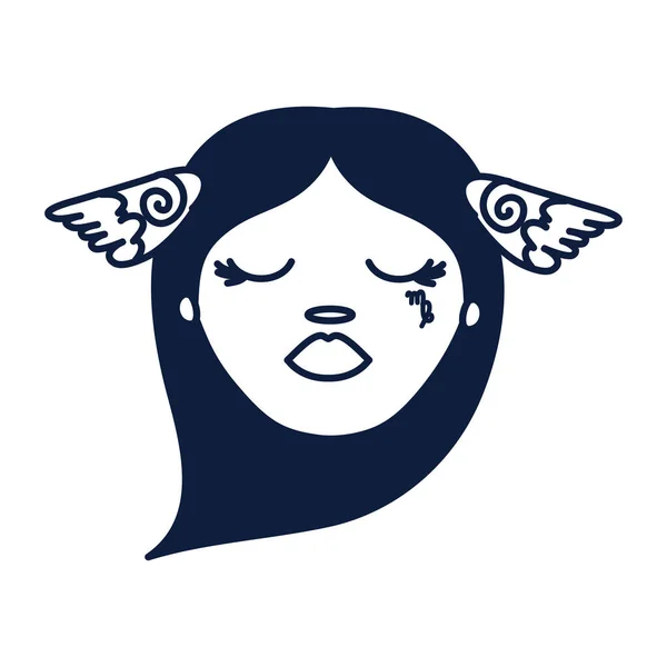 Belle femme avec signe du zodiaque virgo — Image vectorielle