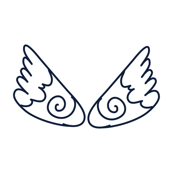 Skrzydła anioł płaski styl ikona — Wektor stockowy
