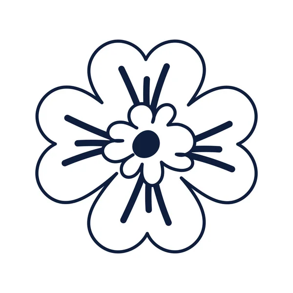 Mooie bloem decoratie geïsoleerde pictogram — Stockvector