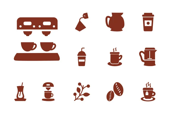 Paquete de café y té silueta icono de estilo — Vector de stock