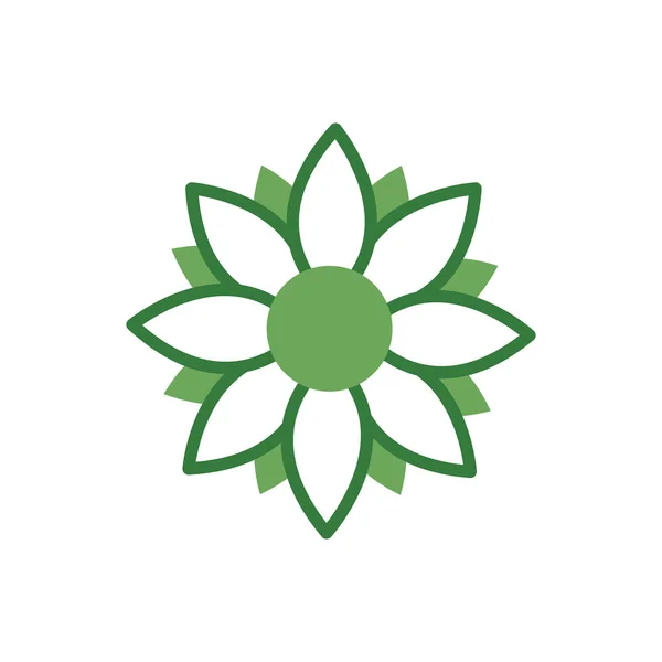Schattig bloem lente halve kleur pictogram — Stockvector