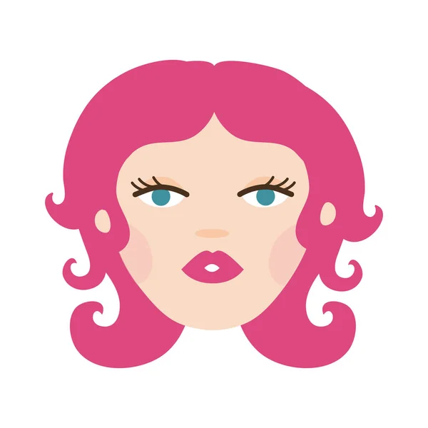 Jovem mulher com cabelo rosa caráter avatar — Vetor de Stock