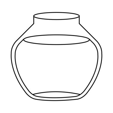 round glass fish bowl isolated icon