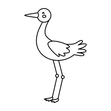 Şirin leylek hayvan çizgi simgesi