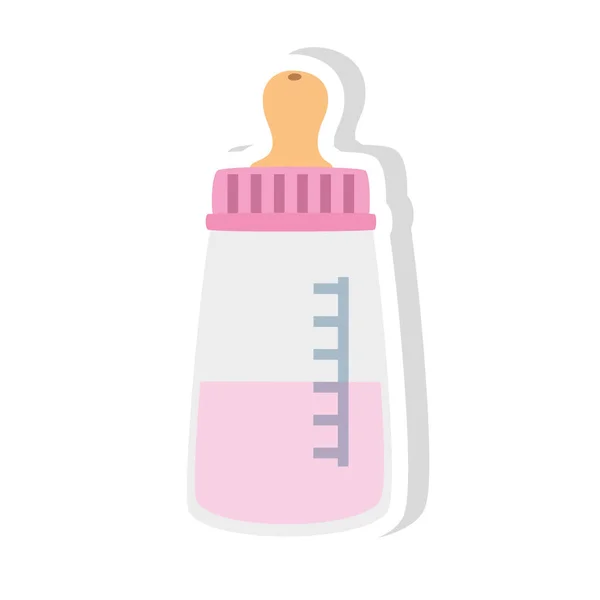 Baby bottle milk isolated icon — Stock Vector