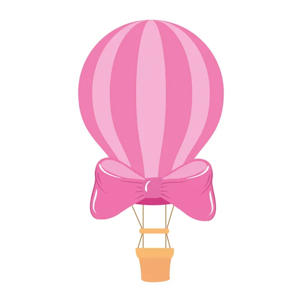Kurdele izole edilmiş simgeyle sıcak balon yolculuğu — Stok Vektör