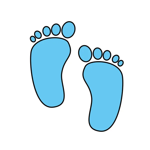 Cute footprints baby isolated icon — Stock Vector