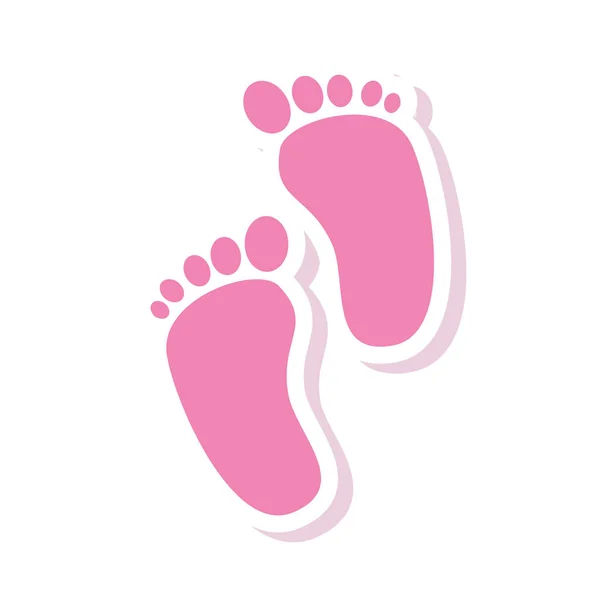 Schattige voetafdrukken baby geïsoleerd pictogram — Stockvector