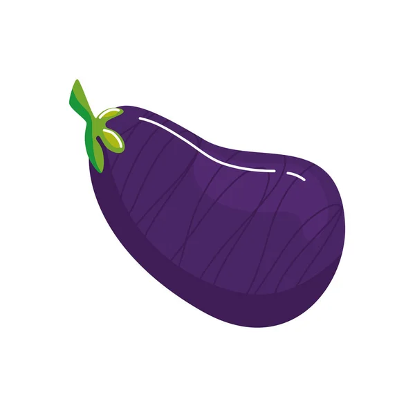 Fresh and healthy eggplant isolated icon — Stock Vector