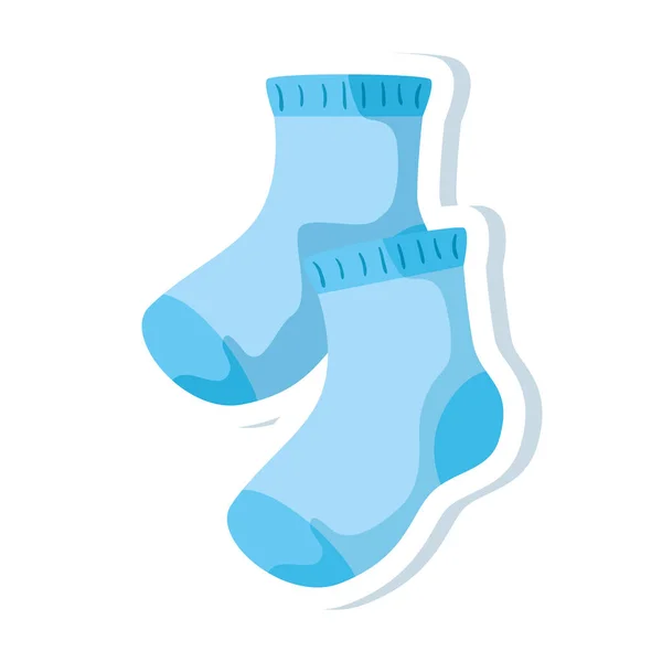 Cute socks baby isolated icon — Stock Vector