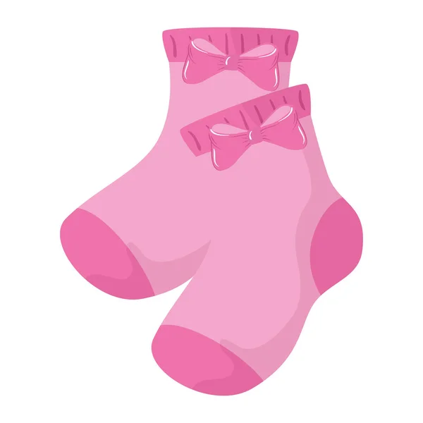 Lindo calcetines bebé aislado icono — Vector de stock