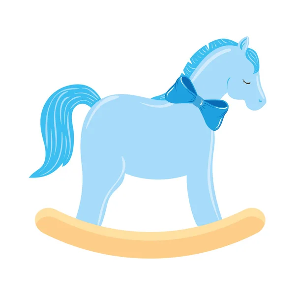 Jouet cheval en bois icône isolée — Image vectorielle