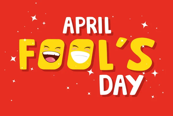 Апрельский день дураков на красном фоне — стоковый вектор