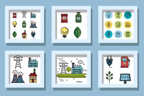 Bundle designs of ecofriendly icons — Stock Vector