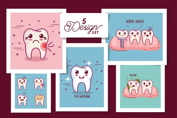 five designs dental health icons