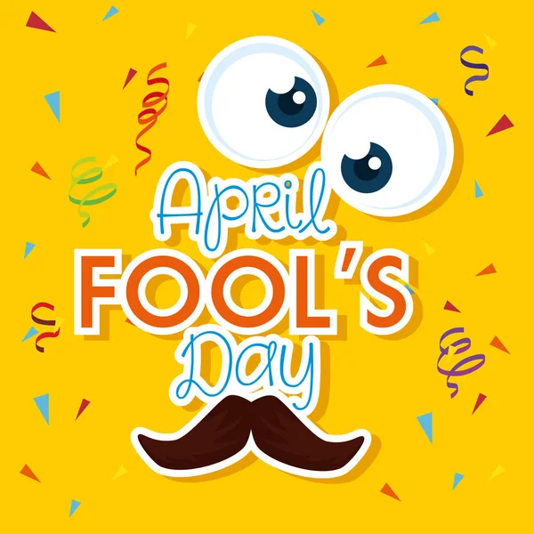 April fools day with crazy eyes — Stock Vector