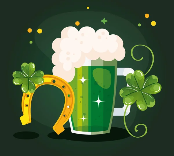 Święty Patricks dzień z piwa i dekoracji — Wektor stockowy