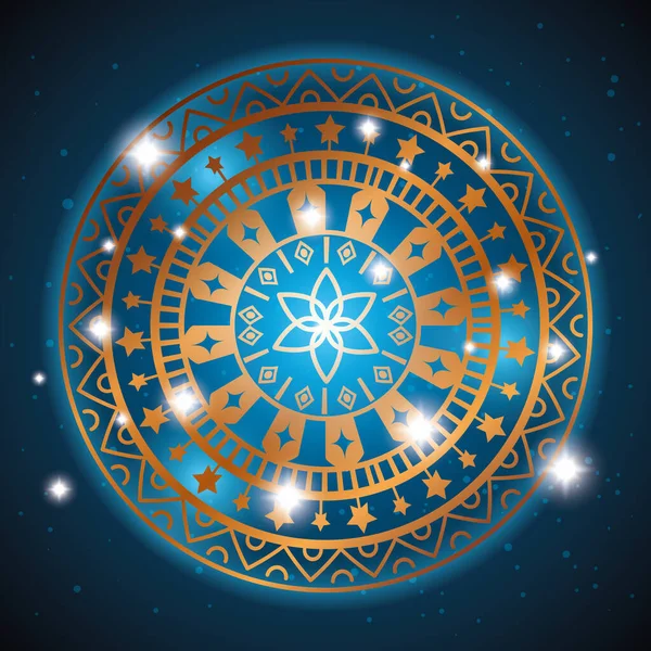 Mandala doré ornement de méditation de fleur — Image vectorielle