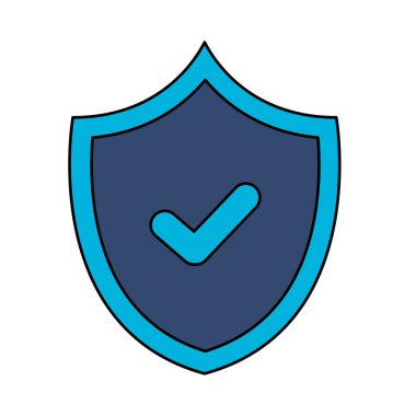 shield with check mark of security system vector design