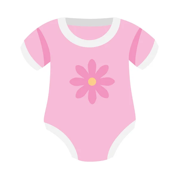 Bonito roupas bebê menina com decoração de flores — Vetor de Stock