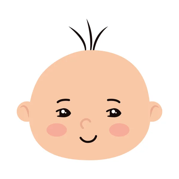 Head of cute little baby boy isolated icon — ストックベクタ