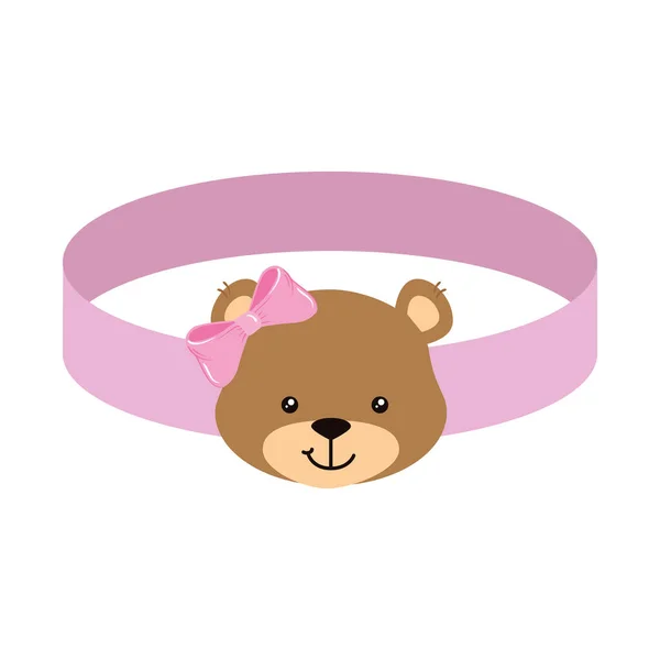 Face of cute teddy bear female in bracelet — Wektor stockowy
