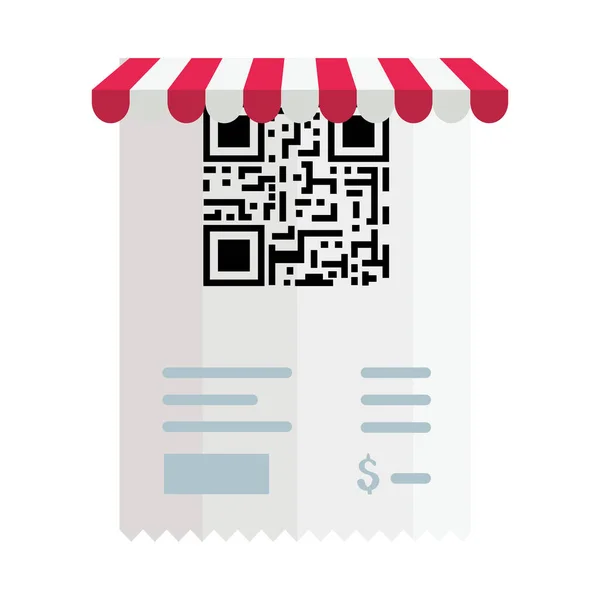 Qr código recibo papel vetor design — Vetor de Stock