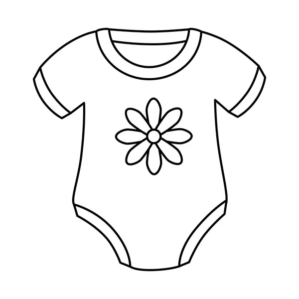 Bonito roupas bebê menina com decoração de flores — Vetor de Stock