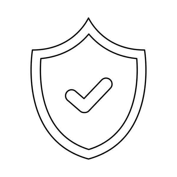 Shield with check mark of security system vector design — Stockový vektor
