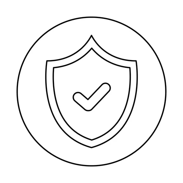 Escudo con marca de verificación del diseño del vector del sistema de seguridad — Archivo Imágenes Vectoriales