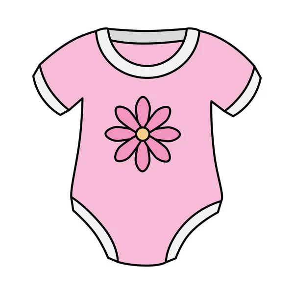 Cute clothes baby girl with flower decoration — Stok Vektör