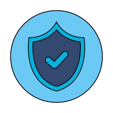 shield with check mark of security system vector design