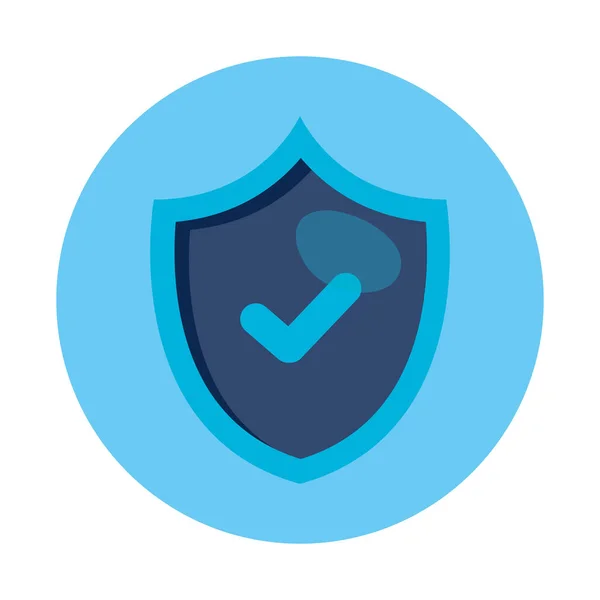 Shield with check mark of security system vector design — Stock vektor