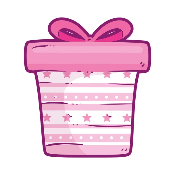 선물 상자에는 핑크 색 고립된 아이콘 — 스톡 벡터