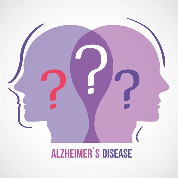 World alzheimer day with heads profile — Wektor stockowy