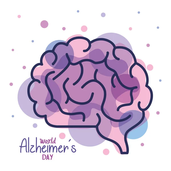 Wereld Alzheimer dag met hersenen — Stockvector