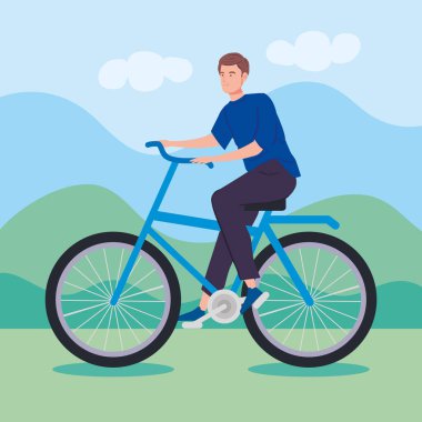young man riding bicycle avatar characters